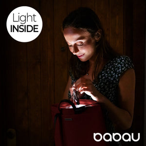 Cartera Mochila  Iluminación Integrada BABAU  - Boogie L - Maglia Ash (Gris)