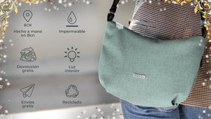 Cartera Shopper Iluminación Integrada Babau-Jazz M - Grain Menta (Verde)